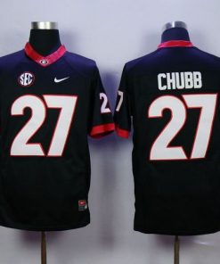 Bulldogs #27 Nick Chubb Black Limited Stitched NCAA Jersey