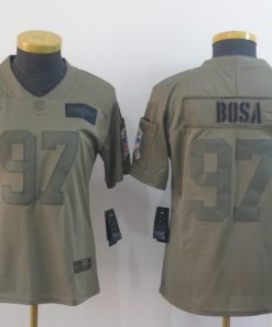 Women's NFL San Francisco 49ers #97 Nick Bosa 2019 Camo Salute To Service Stitched Jersey(Run Small)
