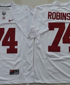 Crimson Tide #74 Cam Robinson White Limited Stitched NCAA Jersey