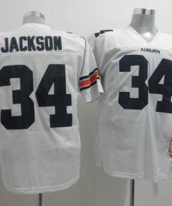 Tigers #34 Bo Jackson White Throwback Stitched NCAA Jersey