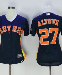 Astros #27 Jose Altuve Navy Blue Women's Alternate Stitched MLB Jersey