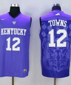 Wildcats #12 Karl-Anthony Towns Blue Basketball Stitched NCAA Jersey