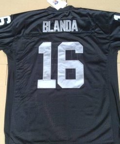 Mitchell and Ness Raiders #16 George Blanda Black Stitched Throwback NFL Jersey