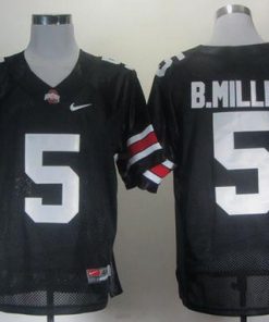 Buckeyes #5 Braxton Miller Black Stitched NCAA Jersey