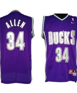 Bucks #34 Ray Allen Purple Soul Swingman Stitched NBA Jersey