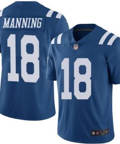 Nike Colts #18 Peyton Manning Royal Blue Men's Stitched NFL Limited Rush Jersey