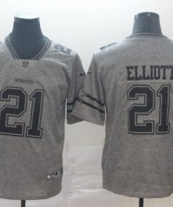Men's Dallas Cowboys #21 Ezekiel Elliott Grey Stitched NFL Jersey