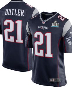 Men's New England Patriots Malcolm Butler Navy Super Bowl LII Bound Game Jersey