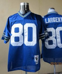 Mitchell & Ness Seahawks #80 Steve Largent Blue Throwback Stitched NFL Jersey