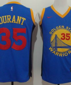 Men's Nike Golden State Warriors #35 Kevin Durant Blue New Fashion Stitched NBA Jersey