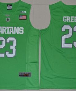 Spartans #23 Draymond Green Apple Green Authentic Basketball Stitched NCAA Jersey