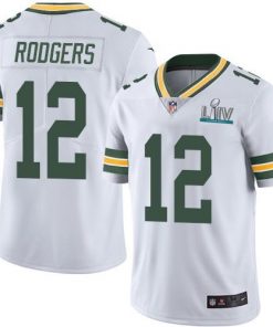 Men's Green Bay Packers #12 Aaron Rodgers White Super Bowl LIV Vapor Untouchable Stitched NFL Limited Jersey