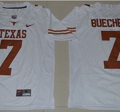 Longhorns #7 Shane Buechele White Limited Stitched NCAA Jersey