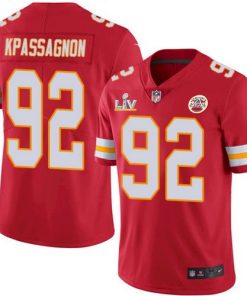 Men's Kansas City Chiefs #92 Tanoh Kpassagnon Red 2021 Super Bowl LV Limited Stitched NFL Jersey