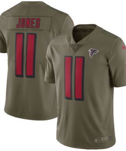 Men's Nike Atlanta Falcons #11 Julio Jones Olive Salute To Service Limited Stitched NFL Jersey