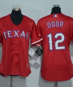 Rangers #12 Rougned Odor Red Women's Alternate Stitched MLB Jersey