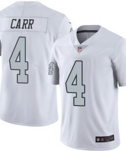 Nike Raiders #4 Derek Carr White Men's Stitched NFL Limited Rush Jersey