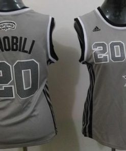Spurs #20 Manu Ginobili Grey Alternate Women's Stitched NBA Jersey