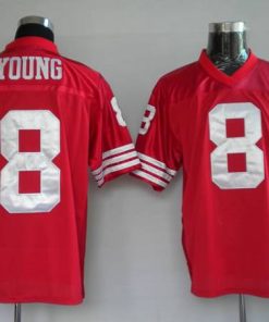 Mitchell and Ness 49ers #8 Steve Young Stitched Red NFL Jersey