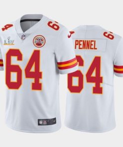 Men's Kansas City Chiefs #64 Mike Pennel White 2021 Super Bowl LV Limited Stitched NFL Jersey