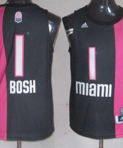 Heat #1 Chris Bosh Black ABA Hardwood Classic Stitched NBA Jersey
