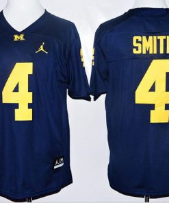 Wolverines #4 De'Veon Smith Navy Blue Jordan Brand Stitched NCAA Jersey