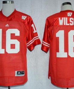 Badgers #16 Russell Wilson Red Stitched NCAA Jersey