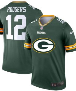 Men's Green Bay Packers #12 Aaron Rodgers Green 2020 Team Big Logo Stitched Jersey