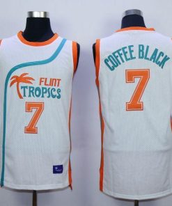 Flint Tropics #7 Coffee Black White Semi-Pro Movie Stitched Basketball Jersey