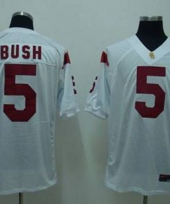 Trojans #5 Reggie Bush White Stitched NCAA Jersey