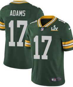 Men's Green Bay Packers #17 Davante Adams Green 2021 Super Bowl LV Stitched NFL Jersey