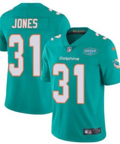 Men's Miami Dolphins #31 Byron Jones Aqua With 347 Shula Patch 2020 Vapor Untouchable Limited Stitched NFL Jersey