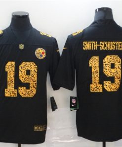 Men's Pittsburgh Steelers #19 JuJu Smith-Schuster 2020 Black Leopard Print Fashion Limited Stitched NFL Jersey