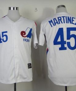 Mitchell And Ness Expos #45 Pedro Martinez White Throwback Stitched MLB Jersey