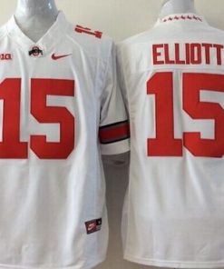 Buckeyes #15 Ezekiel Elliott White Limited Stitched NCAA Jersey