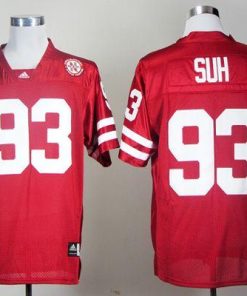 Cornhuskers #93 Ndamukong Suh Red Stitched NCAA Jersey