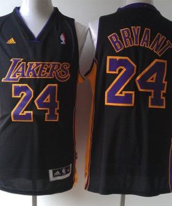 Lakers #24 Kobe Bryant Black Purple Number Hollywood Nights Stitched NBA Jersey