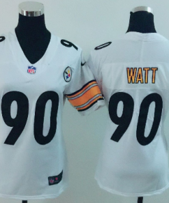 Women's Nike Pittsburgh Steelers #90 T. J. Watt White Vapor Untouchable Limited Stitched NFL Jersey