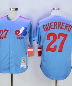 Mitchell and Ness Expos #27 Vladimir Guerrero Blue Stitched MLB Jersey