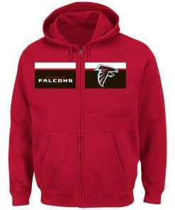Men's Atlanta Falcons Red Majestic Touchback Full-Zip 2018 NFL Hoodie