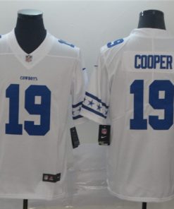 Men's Dallas Cowboys #19 Amari Cooper White 2019 Team Logo Cool Edition Stitched NFL Jersey