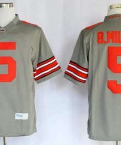 Buckeyes #5 Braxton Miller Grey Limited Stitched NCAA Jersey