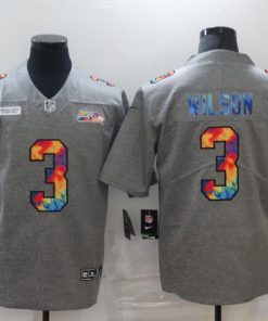Men's Seattle Seahawks #3 Russell Wilson 2020 Grey Crucial Catch Limited Stitched NFL Jersey