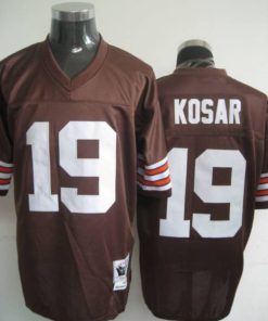 Mitchell & Ness Browns #19 Bernie Kosar Brown Stitched Throwback NFL Jersey