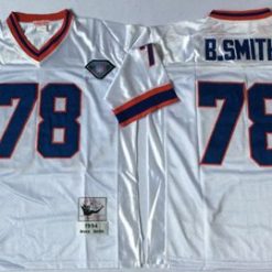 Mitchell And Ness Bills #78 Bruce Smith White Throwback Stitched NFL Jersey