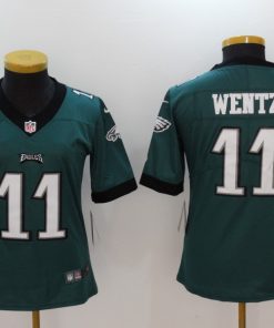 Women's Philadelphia Eagles #11 Carson Wentz Green Vapor Untouchable Player Limited Jersey