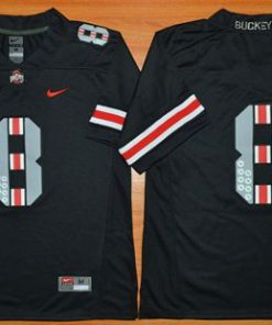Buckeyes #8 Championship Black Commemorative Stitched NCAA Jersey