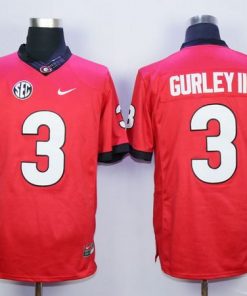 Bulldogs #3 Todd Gurley Red SEC Patch Stitched NCAA Jersey