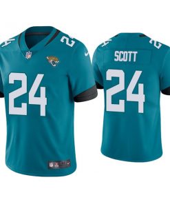 Men's Jacksonville Jaguars #24 Josiah Scott Blue Vapor Untouchable Limited Stitched Jersey