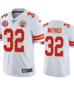 Men's Kansas City Chiefs #32 Tyrann Mathieu White 2019 60th Anniversary Limited Stitched NFL Jersey